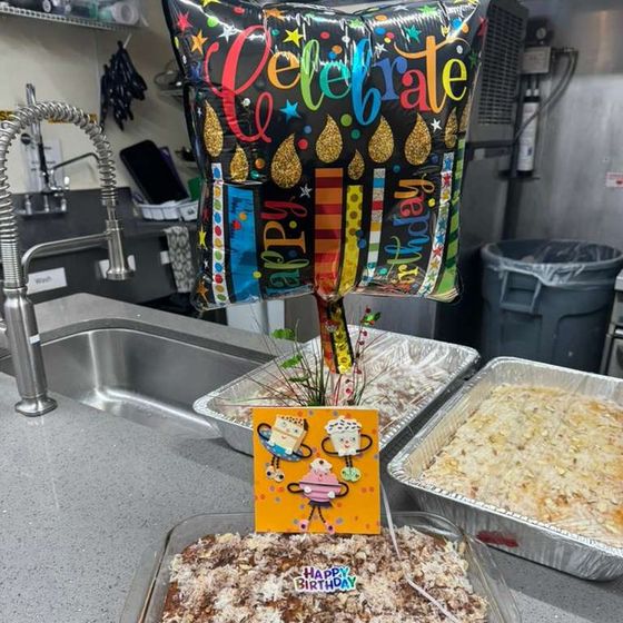 Dessert tray with a celebration balloon